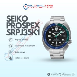 Seiko Prospex SRPJ35K1 Tropical Lagoon Special Edition Turtle Black Dial Stainless Steel Strap