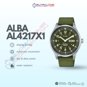 Alba Mechanical Field Military AL4217X1 Men Green Dial Green Nylon Strap