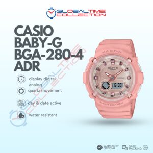 Casio Baby-G BGA-280-4ADR Ladies Digital Analog Dial Pink Pastel Resin Band