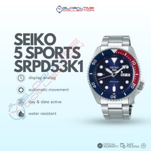 Seiko 5 Sports SRPD53K1 SKX Sports Style Pepsi Automatic Blue Dial with Stainless Steel Strap