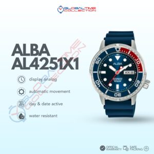 Alba Mechanical AL4251X1 Automatic Man Blue Dial Blue Army Strap