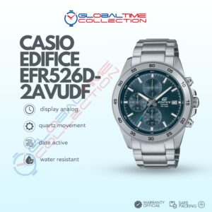 Casio Edifice EFR-526D-2AVUDF Chronograph Men Blue Dial Stainless Steel Band