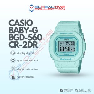 Casio Baby-G BGD-560CR-2DR Special Color Model Ladies Digital Dial Blue Mint Band