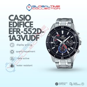 Casio Edifice EFR-552D-1A3VUDF Men Chronograph Black Dial Stainless Steel Band