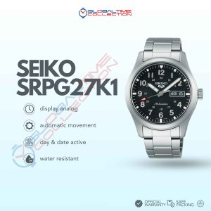 SEIKO 5 Sports SRPG27K1 Watch with Silver Bracelet