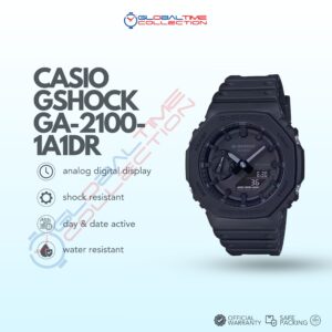 Casio G-Shock GA-2100-1A1DR CasiOak All Black Men Digital Analog Dial Black Resin Band
