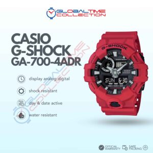 Casio G-Shock GA-700-4ADR Men Digital Analog Dial Red Resin Band