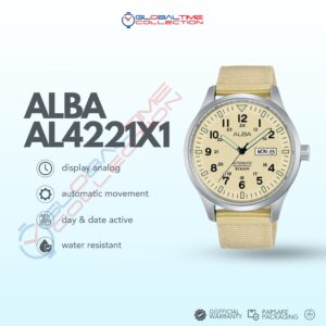 Alba Mechanical Field Military AL4221X1 Men Beige Dial Beige Nylon Strap