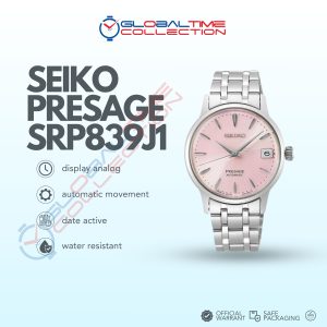 Seiko Presage SRP839J1 Cocktail Time Cosmopolitan Automatic with Pink Dial and Stainless Steel Strap