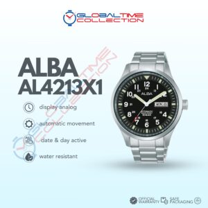 Alba Mechanical Field Military AL4213X1 Men Black Dial Stainless Steel Strap