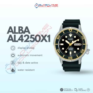 Alba Mechanical AL4250X1 Automatic Man Black Dial Black Rubber Strap