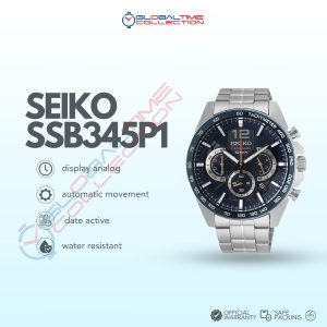 Seiko Chronograph SSB345P1 Neo Sport Navy Dial Stainless Steel Strap